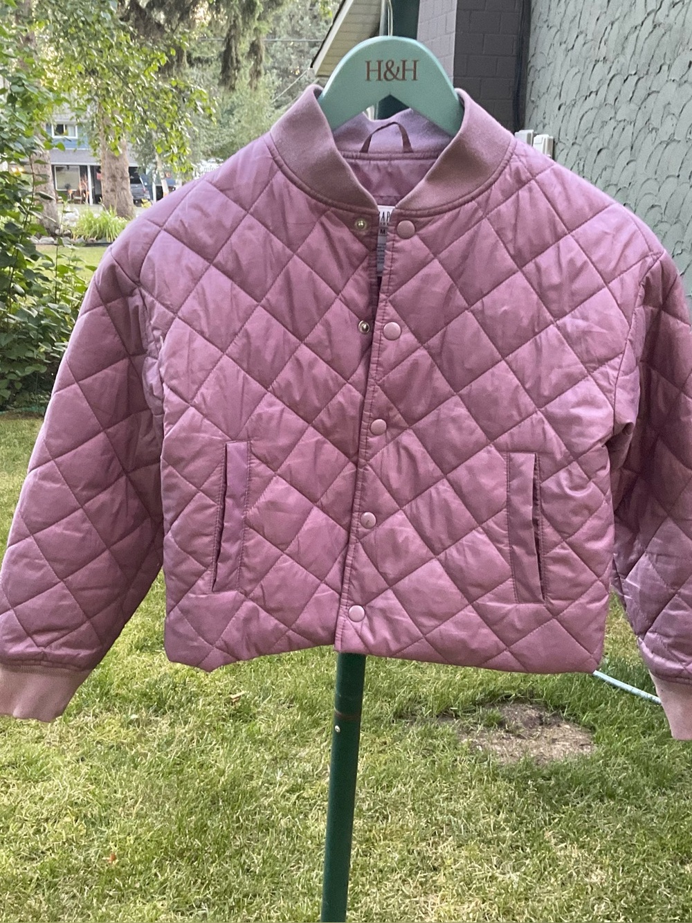 GAP Quilted Mauve Pink Bomber Jacket for Kids